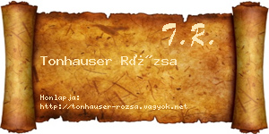 Tonhauser Rózsa névjegykártya